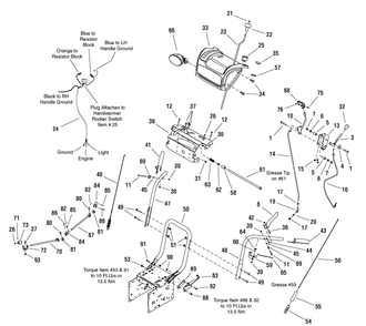 Handles And Controls Group Diagram and Parts List for 1695441-LP1695441-928E 2008 Briggs and Stratton Snow Blower